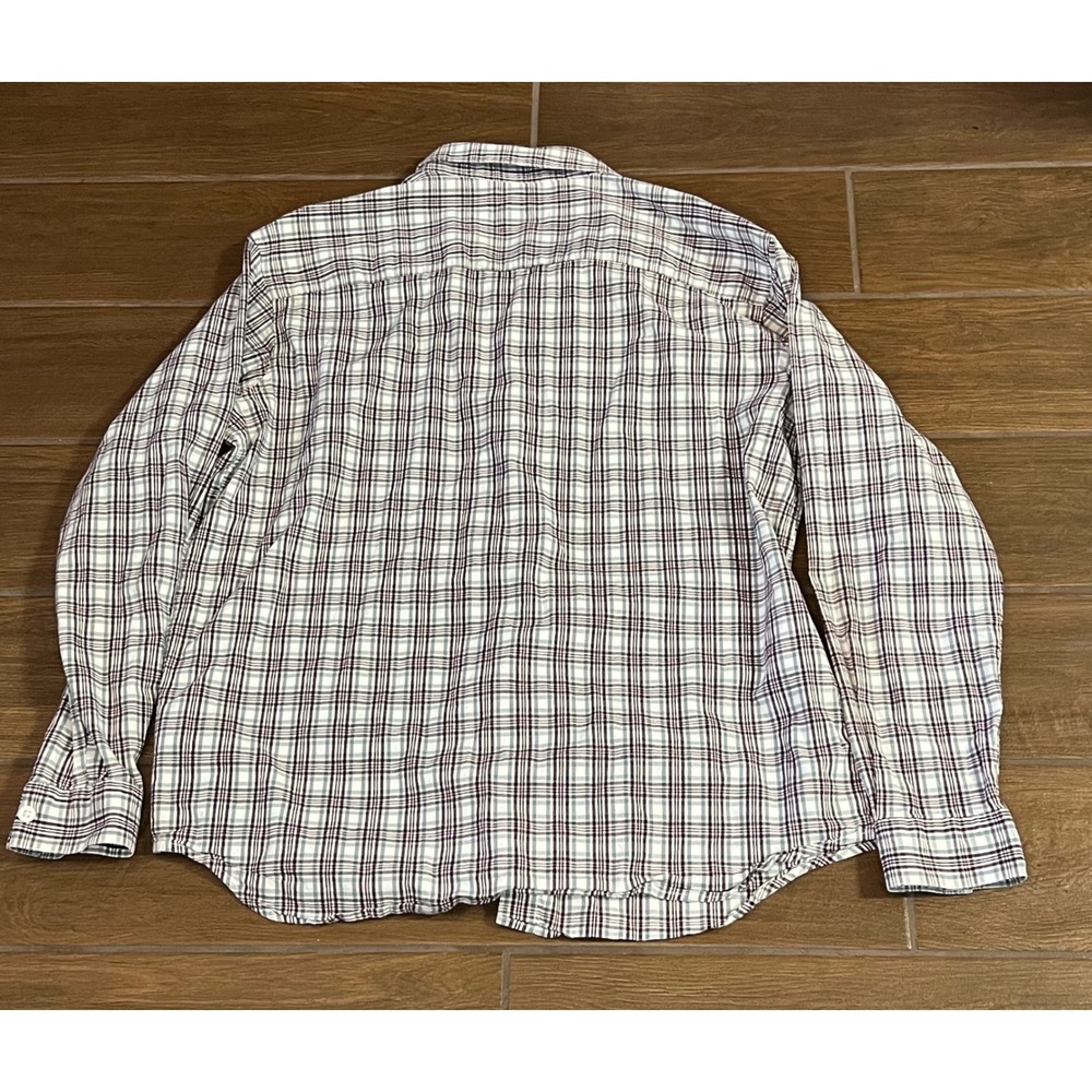 Columbia Mens XL Plaid Button Down Shirt Long Sleeve Cotton Blend White - Picture 5 of 6
